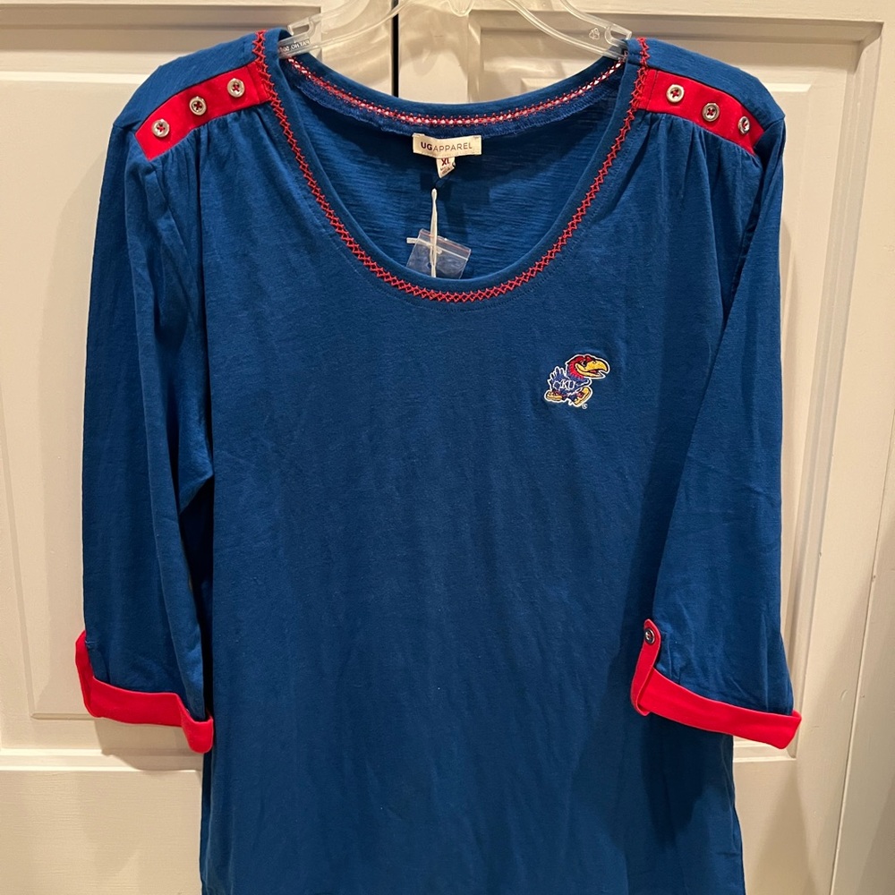 Kansas Jayhawks 3/4 sleeves.  Womens XL. Brand new. With tags